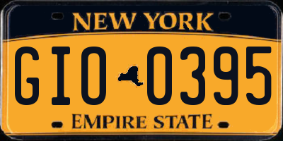 NY license plate GIO0395