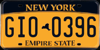 NY license plate GIO0396
