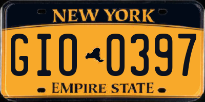NY license plate GIO0397