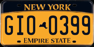 NY license plate GIO0399