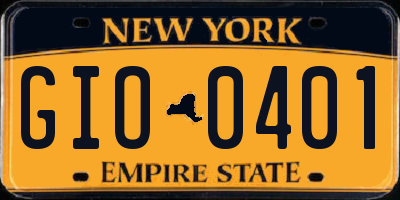 NY license plate GIO0401