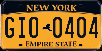 NY license plate GIO0404