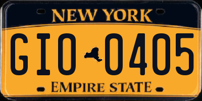 NY license plate GIO0405