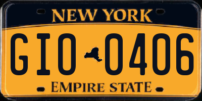 NY license plate GIO0406