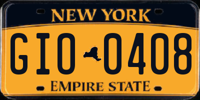 NY license plate GIO0408
