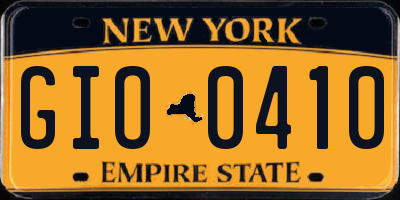NY license plate GIO0410