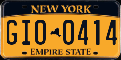 NY license plate GIO0414