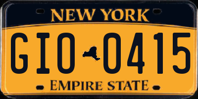 NY license plate GIO0415