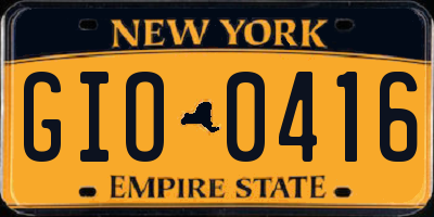 NY license plate GIO0416