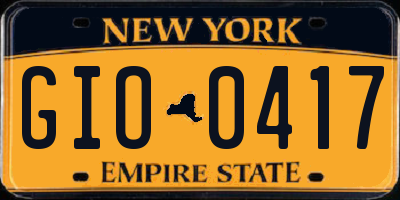 NY license plate GIO0417