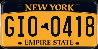 NY license plate GIO0418