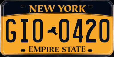 NY license plate GIO0420