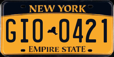 NY license plate GIO0421