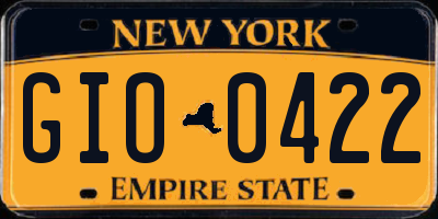 NY license plate GIO0422