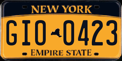 NY license plate GIO0423