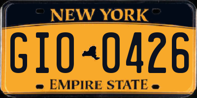 NY license plate GIO0426
