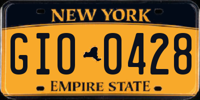 NY license plate GIO0428
