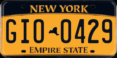 NY license plate GIO0429