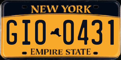 NY license plate GIO0431