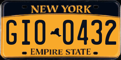 NY license plate GIO0432