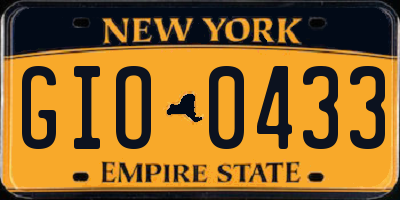 NY license plate GIO0433