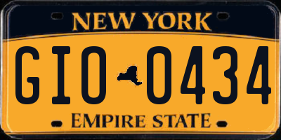 NY license plate GIO0434