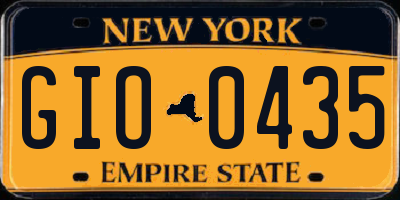 NY license plate GIO0435