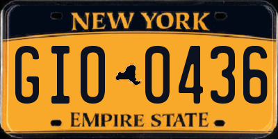 NY license plate GIO0436