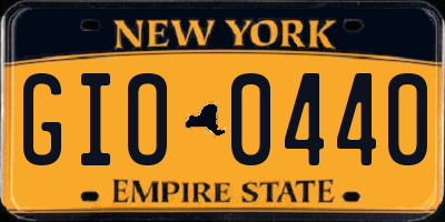 NY license plate GIO0440
