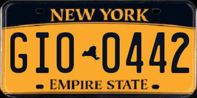 NY license plate GIO0442