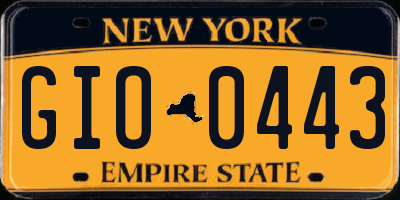 NY license plate GIO0443