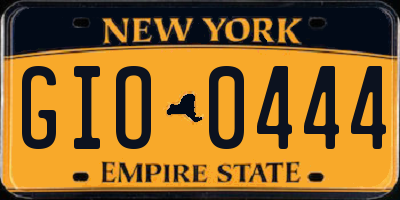 NY license plate GIO0444