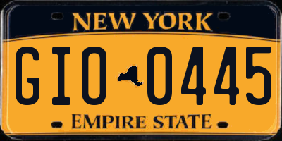 NY license plate GIO0445