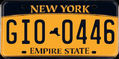 NY license plate GIO0446