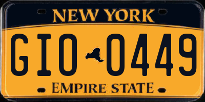 NY license plate GIO0449