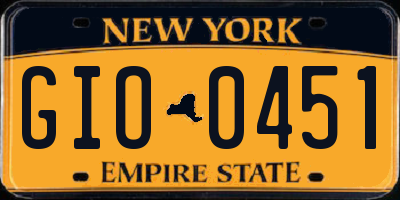 NY license plate GIO0451