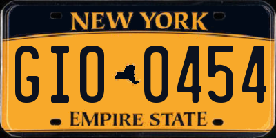 NY license plate GIO0454