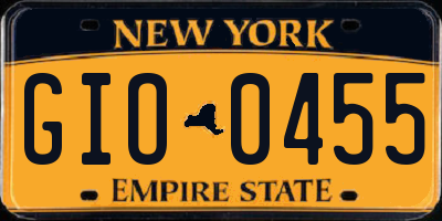 NY license plate GIO0455