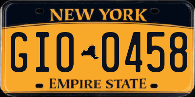 NY license plate GIO0458