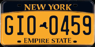 NY license plate GIO0459