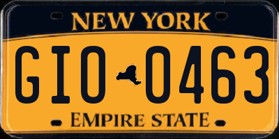 NY license plate GIO0463