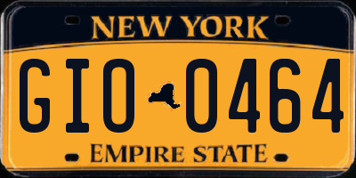 NY license plate GIO0464