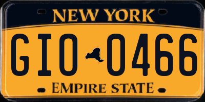NY license plate GIO0466