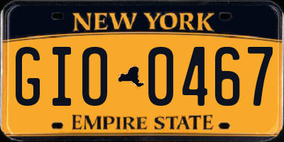 NY license plate GIO0467