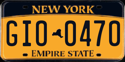 NY license plate GIO0470