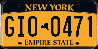 NY license plate GIO0471