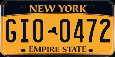 NY license plate GIO0472