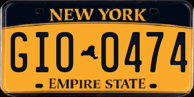 NY license plate GIO0474
