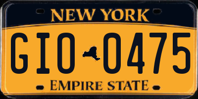 NY license plate GIO0475