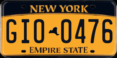 NY license plate GIO0476